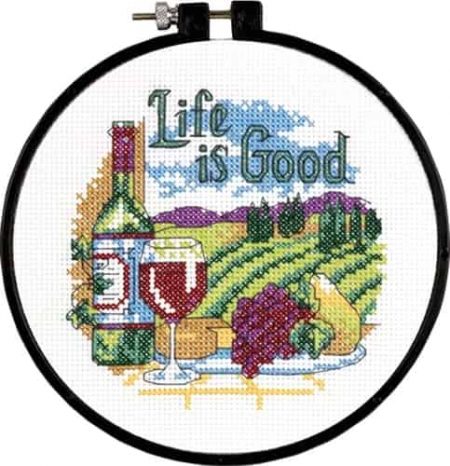 Dimensions Cross Stitch Kit - Life is Good, Vineyard - Beginners