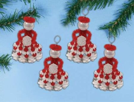 Design Works Bead Kit  Christmas Tree Ornaments - Winter Girls Red