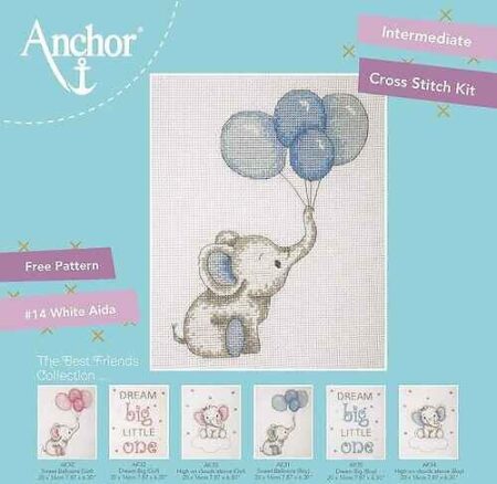 Anchor Cross Stitch Kit - Baby Boy Balloon