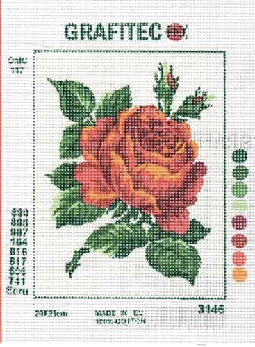 Roses in a Blue Vase Grafitec Printed Tapestry/Needlepoint Canvas 