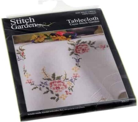Stitch Garden Stamped Tablecloth Cross Stitch Kit - Garden