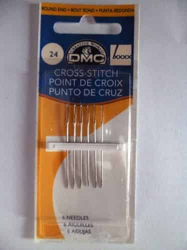 DMC Cross Stitch Needles Size 24 pack of 6