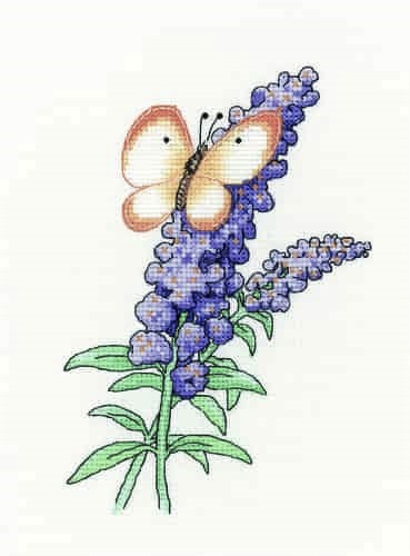 Heritage Crafts Cross Stitch Kit -  Buddleia Butterfly