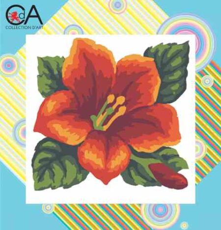 Collection D'Art Needlepoint Tapestry Kit - Red Hibiscus