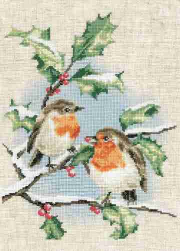 Vervaco Cross Stitch Kit - Winter Robins PN070739