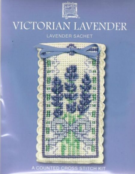 Textile Heritage Cross Stitch Kit - Lavender Sachet - Victorian Lavender