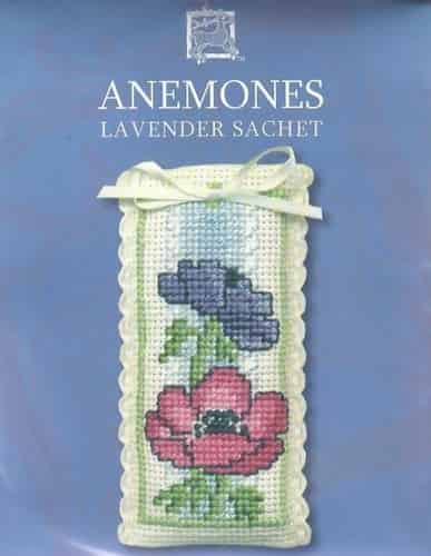 Textile Heritage Cross Stitch Kit - Lavender Sachet - Anemones