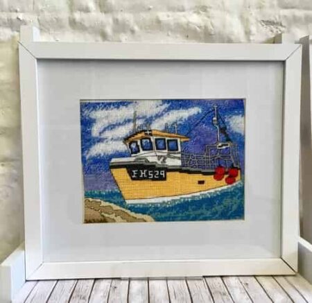 Emma Louise Art Stitch Cross Stitch Kit - Cornish Fishing Boat, Cornwall