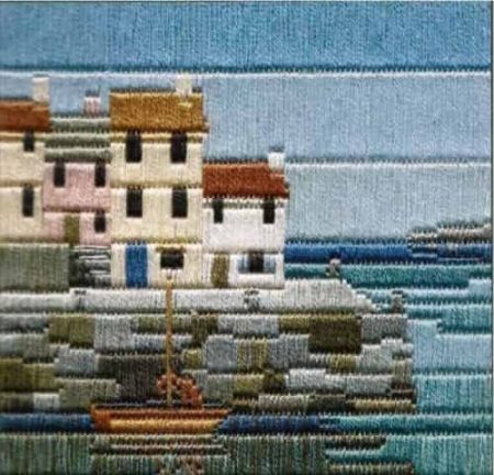 Derwentwater Designs Silken Long Stitch Kit - Fishermen's Cottages