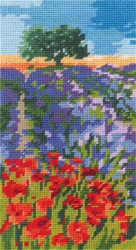DMC Preprinted Canvas Tapestry - Lavender and Poppies