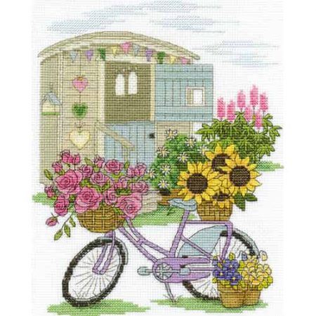 DMC Cross Stitch Kit - Flowery Bicycle BK1549