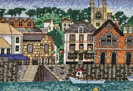 Emma Louise Art Stitch Cross Stitch Kit - Fowey Harbour, Cornwall