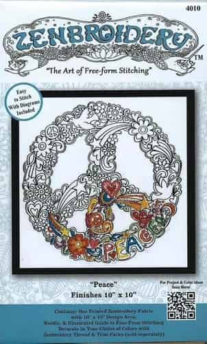 Design Works Zenbroidery Peace Fabric Pack, Embroidery