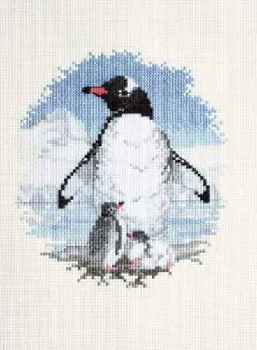 Derwentwater Designs Cross Stitch Kit - Penguin & Chicks