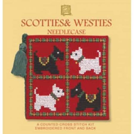Textile Heritage Cross Stitch Kit - Scotties and Westies Needlecase - Made in Scotland