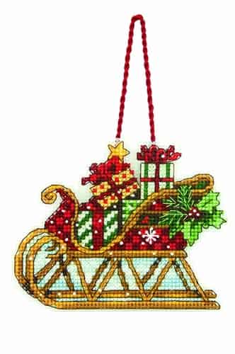 Dimensions Cross Stitch Kit - Sleigh, Christmas Tree Ornament