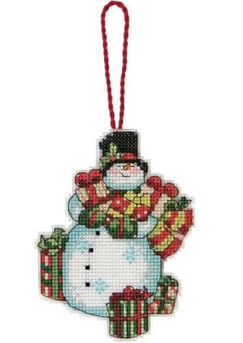 Dimensions Cross Stitch Kit  Snowman Christmas Ornament