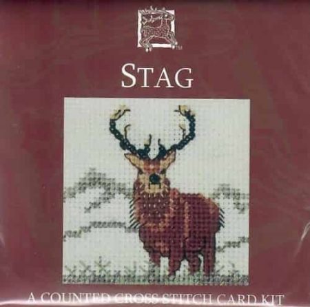 Textile Heritage Cross Stitch Kit - Card - Stag - Made in Scotland