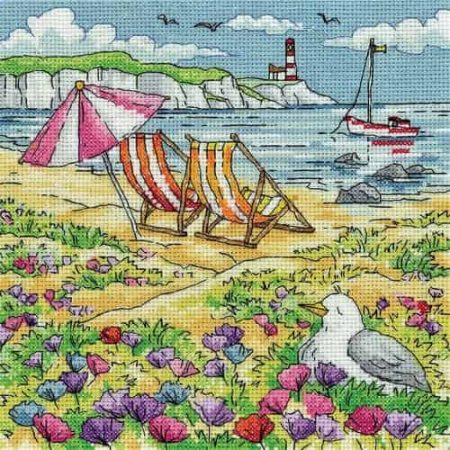 Heritage Crafts Cross Stitch Kit - By the Sea - Summer Shore