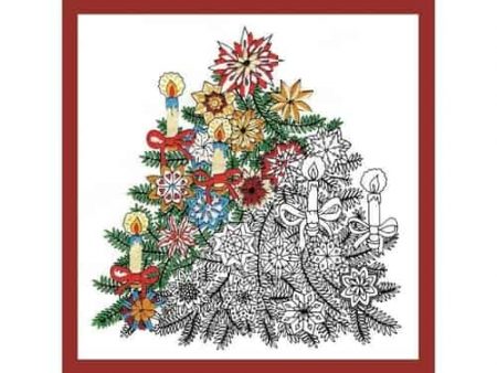 Design Works Zenbroidery Christmas Tree Fabric Pack, Embroidery