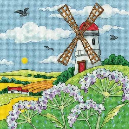 Heritage Crafts Cross Stitch Kit - Windmill Landscape