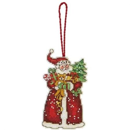 Dimensions Cross Stitch Kit - Santa Ornament, Christmas